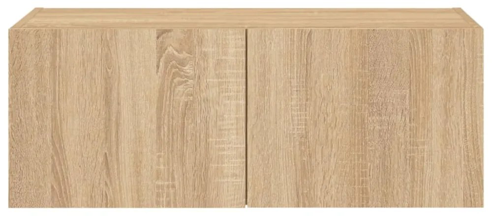 sonoma tölgy színű fali TV-szekrény LED-ekkel 80x35x31 cm