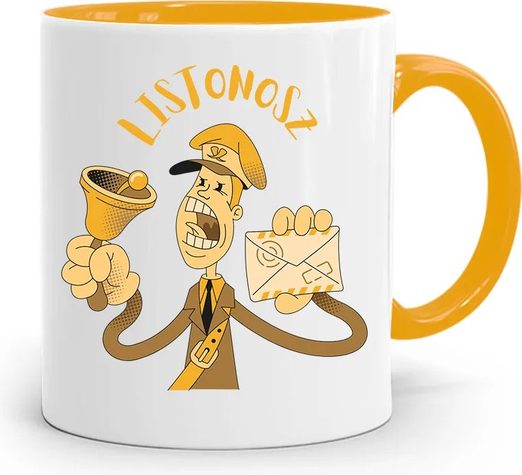 Sárga Bögre Postásnak Ajándék fényképes nyomattal