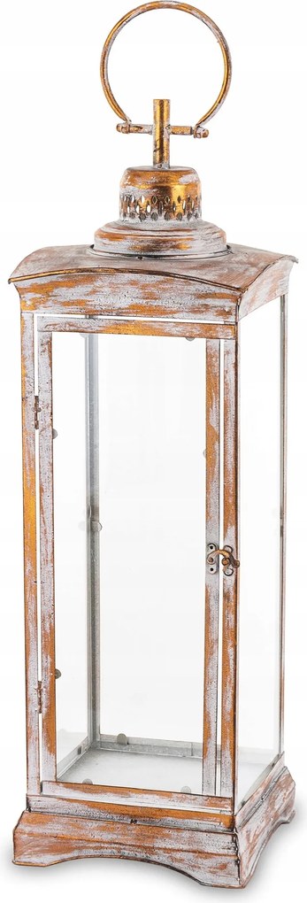 Lámpás lampion fém arany csiszolt rusztikus stílus shabby chic