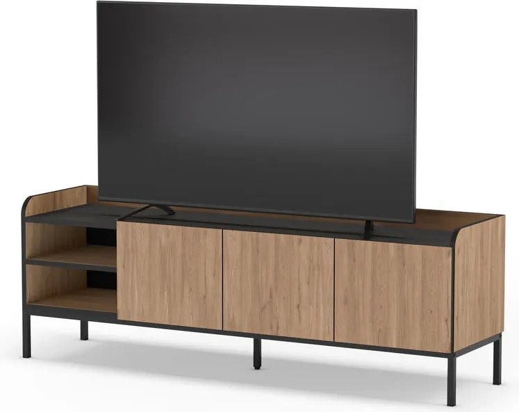 Natúr színű TV-állvány tölgyfa dekorral 160x55x42 cm Adara – Marckeric