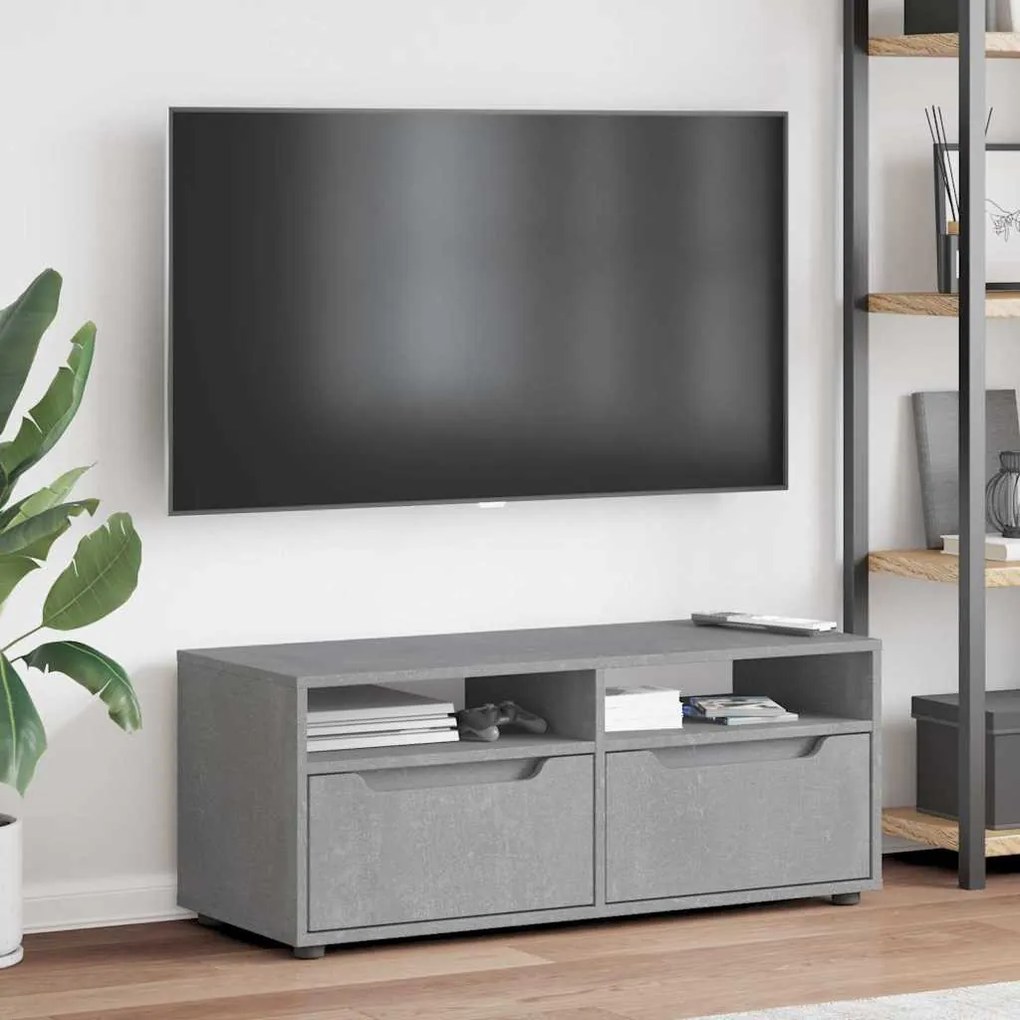 VISNES betonszürke szerelt fa TV-szekrény 100x40x38 cm