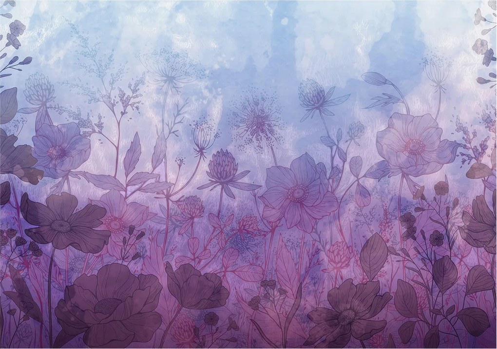 Fotótapéta Flizelin az Otthon Szobájába 3D Pasztell virágok 208x146 Ragasztó