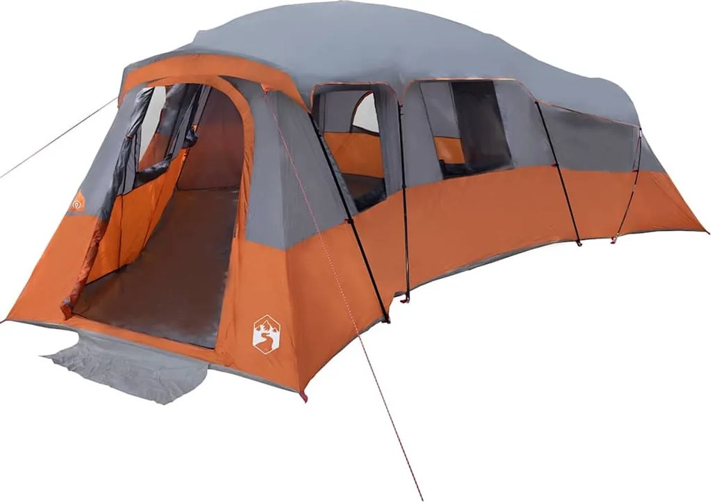 vidaXL Családi Sátor tetővel Szürke és narancs 762 x 655 x 218 cm taft