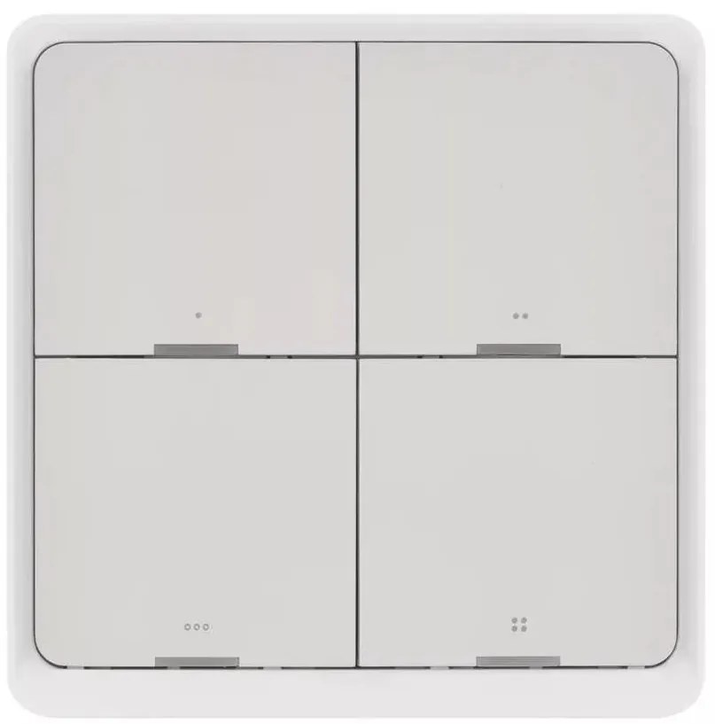 Kapcsoló 4-gombos GoSmart 1xCR2430 Tuya fehér