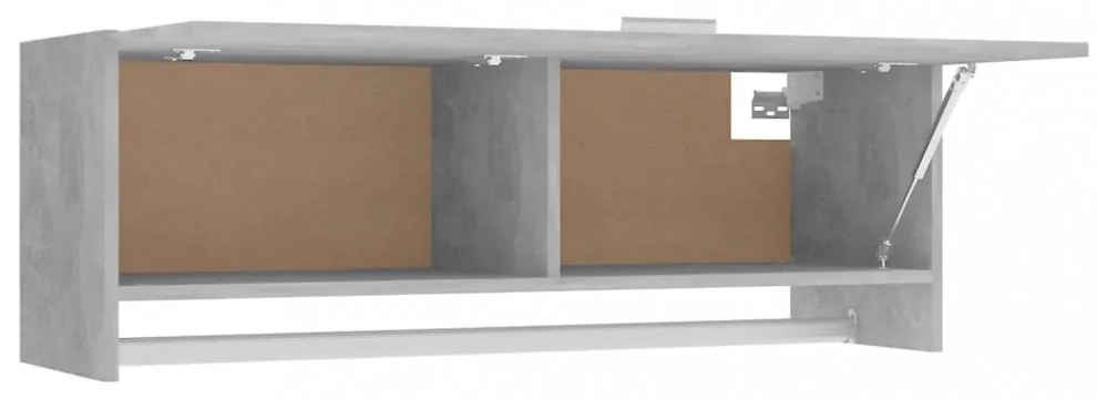 betonszürke szerelt fa ruhásszekrény 100 x 32,5 x 35 cm