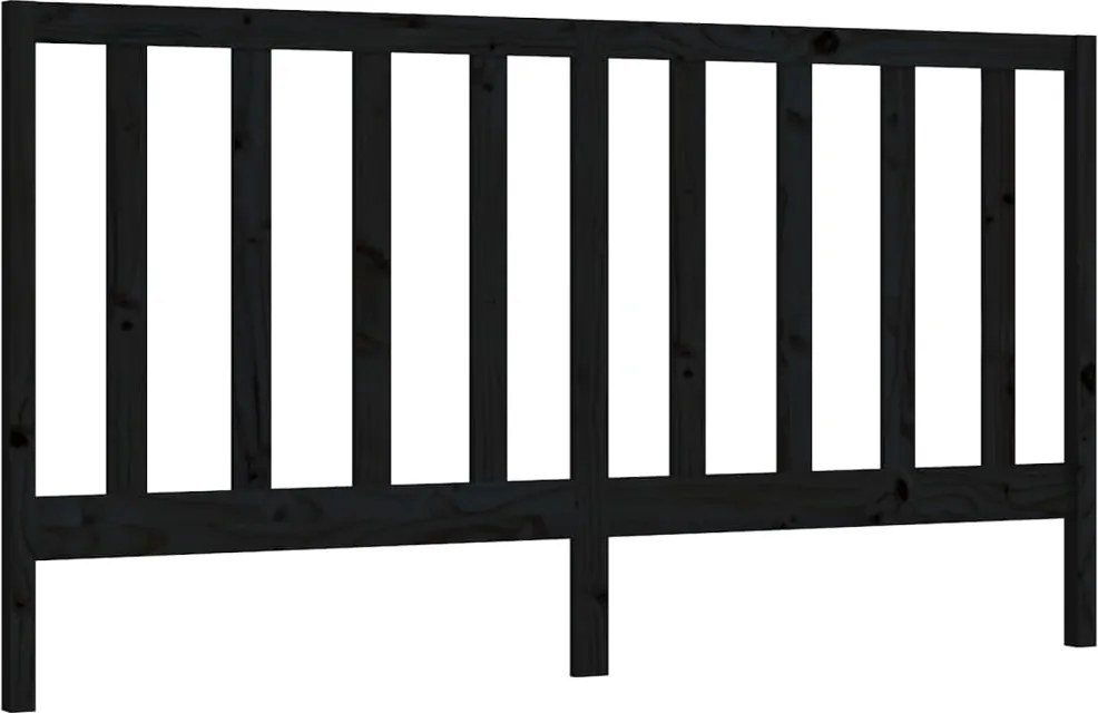 vidaXL fekete tömör fenyőfa ágyfejtámla 206 x 4 x 100 cm