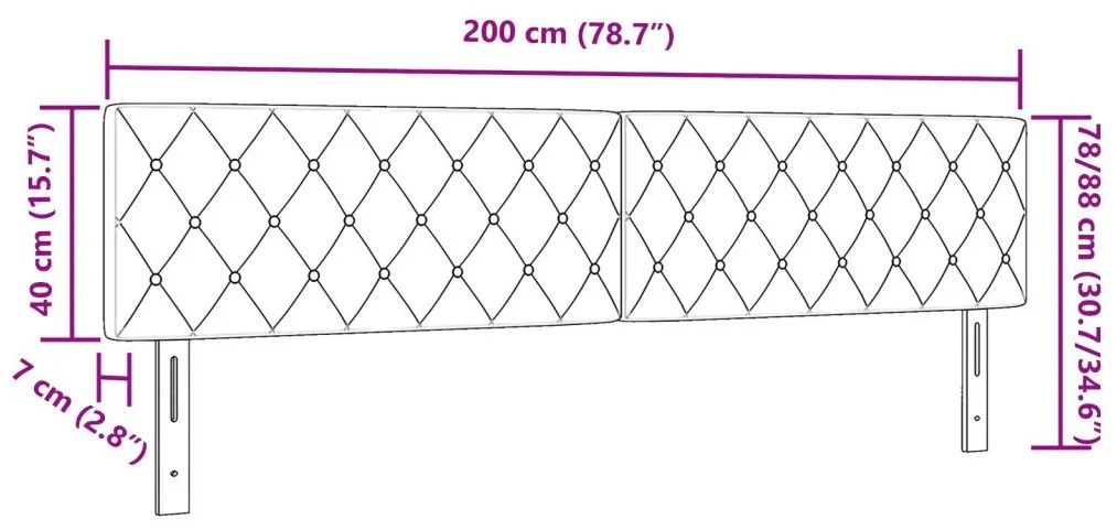 Fejtámla Kristálygombos Puffos Fekete 200 cm Bársonyos