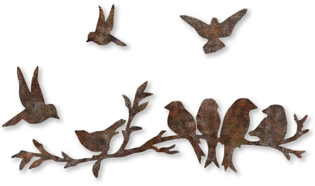 Fém fali dekoráció, Rusty Birds 2