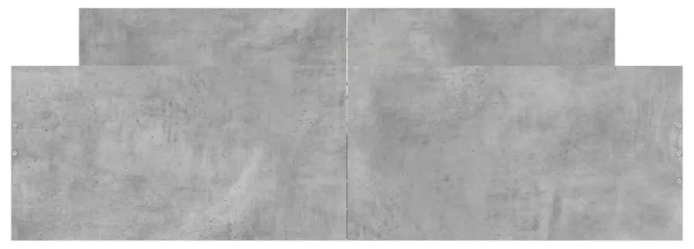 betonszürke ágykeret fej- és lábtámlával 140 x 200 cm