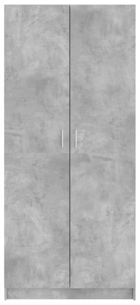 betonszürke szerelt fa ruhásszekrény 80 x 52 x 180 cm