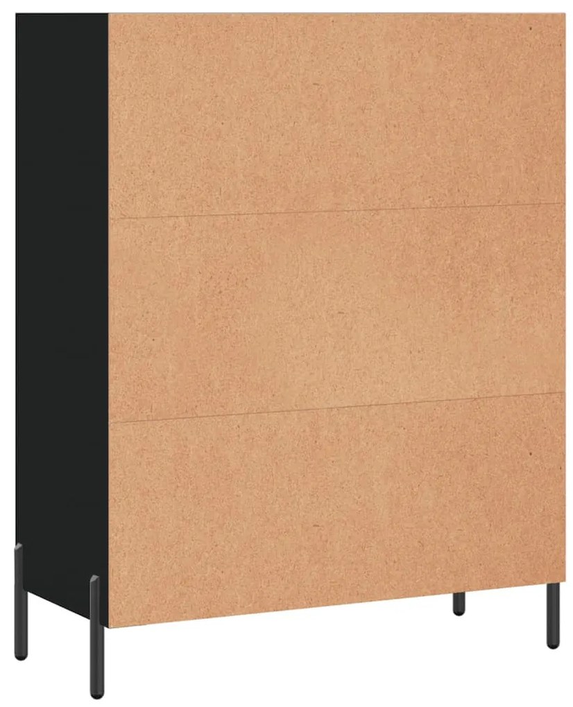 fekete szerelt fa polcos szekrény 69,5 x 32,5 x 90 cm