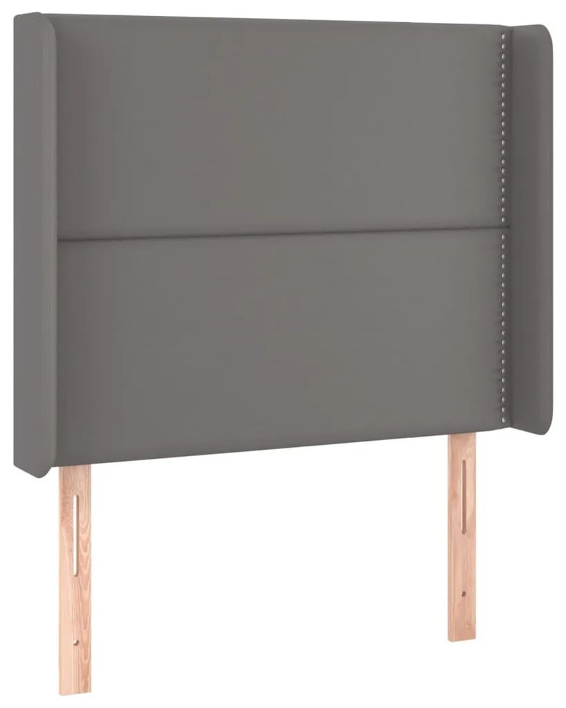 szürke műbőr LED-es fejtámla 83x16x118/128 cm