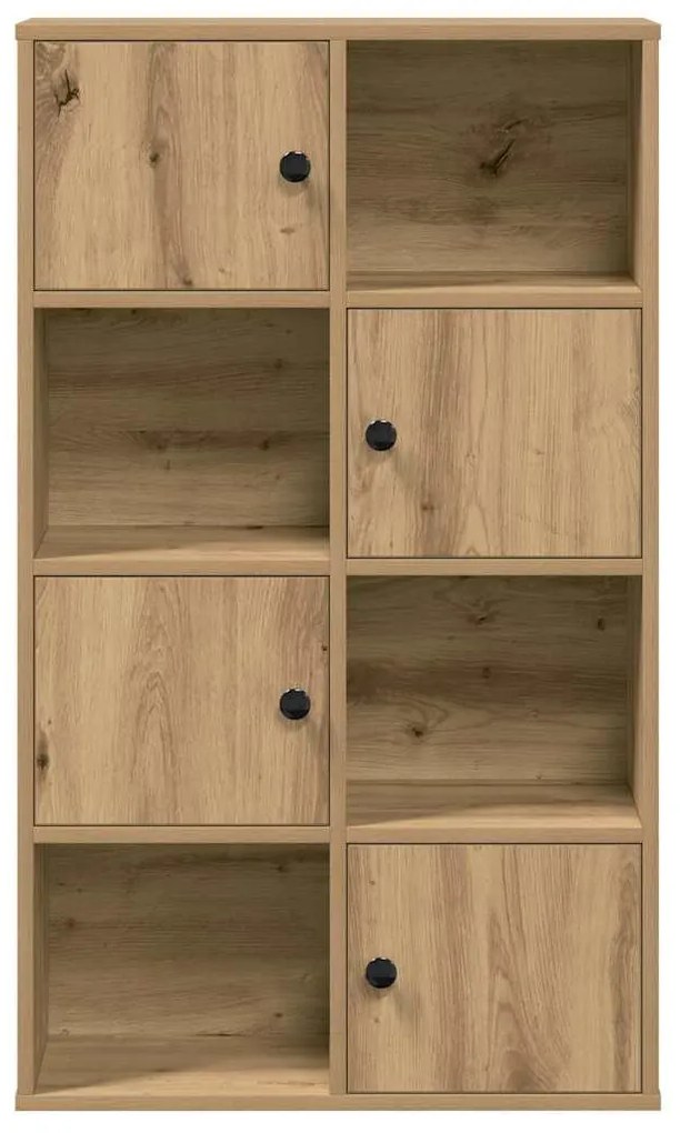 kézműves tölgy színű szerelt fa könyvespolc 60x24x101,5 cm