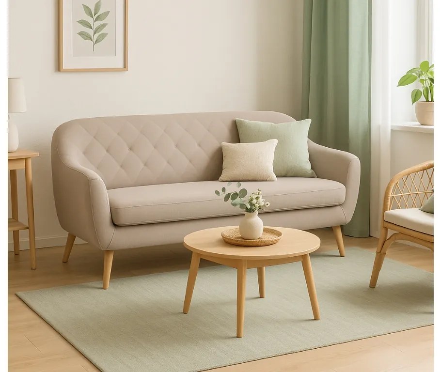 Bézs 3 személyes kanapé CORANTI VELVET