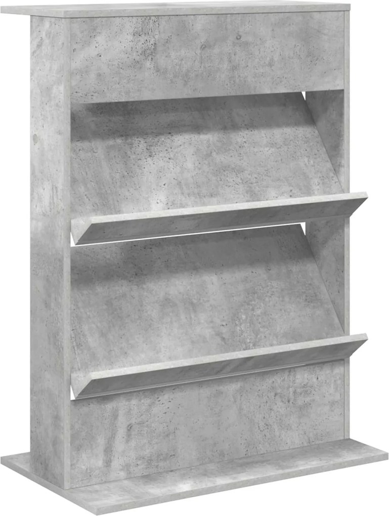 vidaXL Magazin állvány polcokkal Beton Szürke 70 x 41 x 96 cm Faanyag