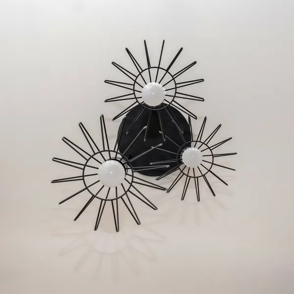 SOLANO kábeles csillár 3xE27/15W/230V fekete/fényes króm