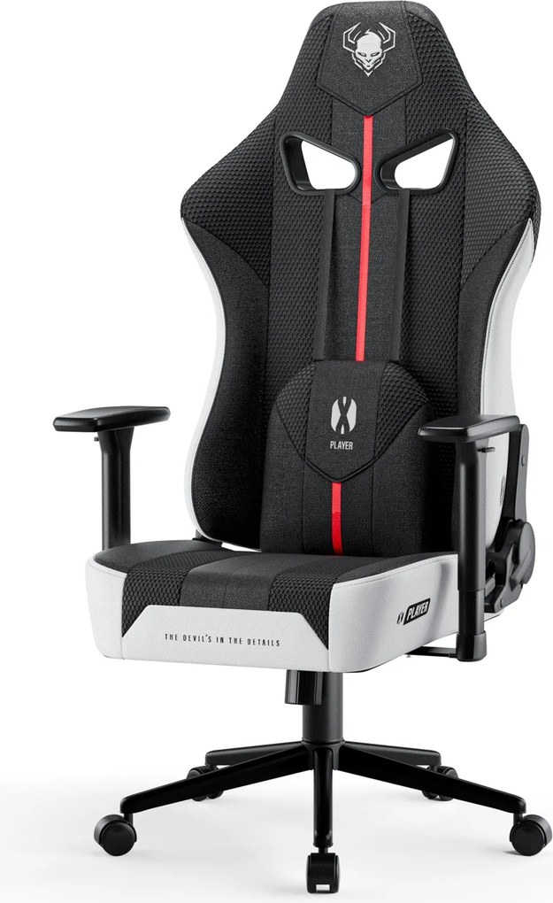 Gamer szék szövet fehér-fekete Small Size: Diablo X-Player 2.0