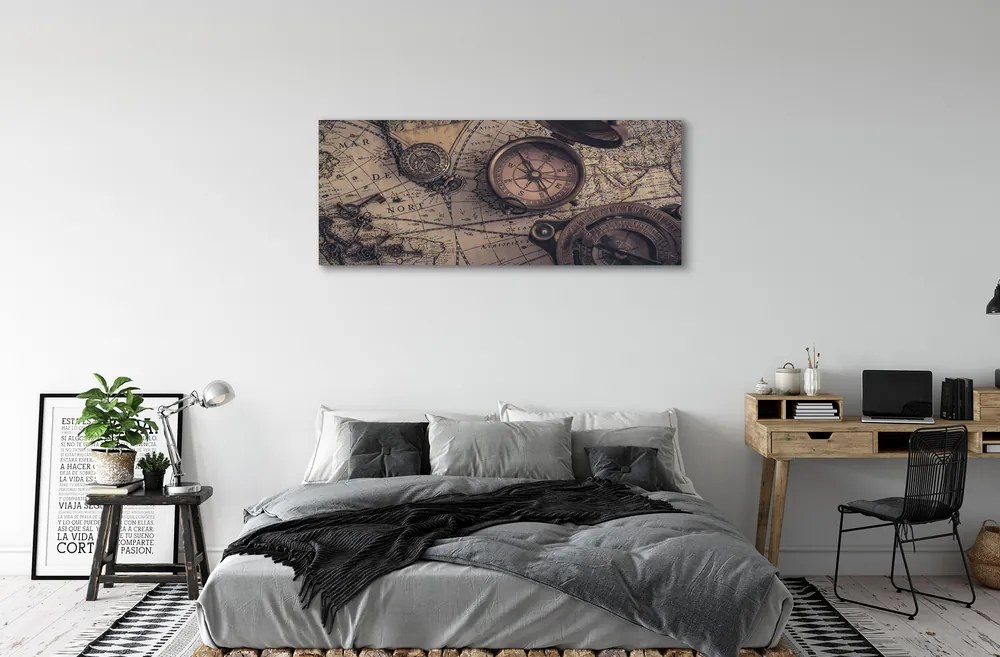 Canvas képek iránytű térkép 125x50 cm