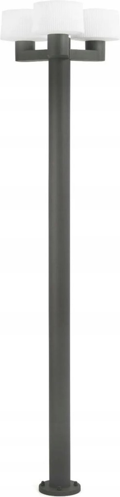 Faro Muffin oszlopos kerti lámpa, 3xE27, sötétszürke, IP44, alumínium