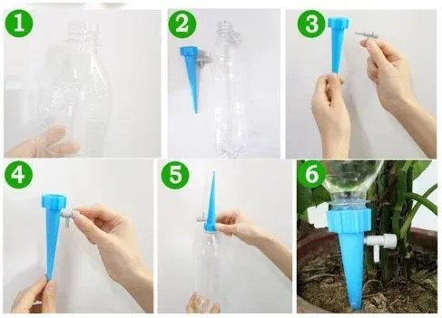 Zaparkorun Spike Drip Készlet növények öntözéséhez - 10x locsoló csepegtető szeleppel -