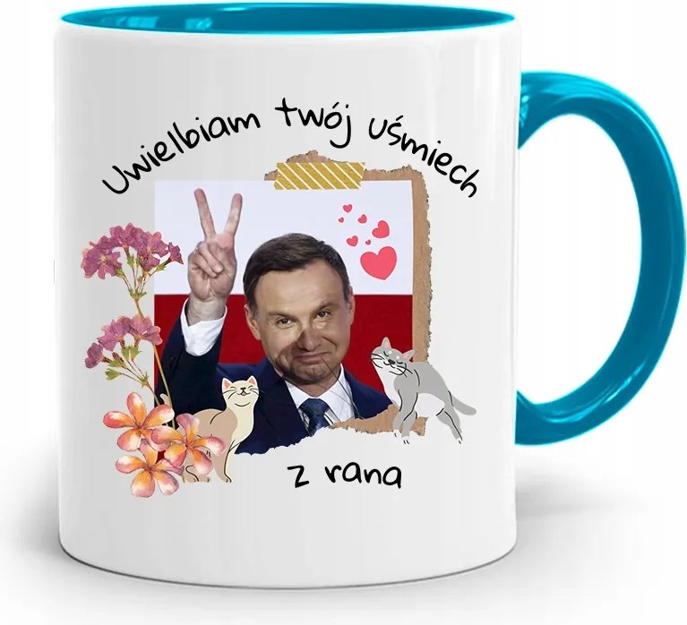 Duda András Kék Elnöki Bögre Neked, fényképes nyomattal