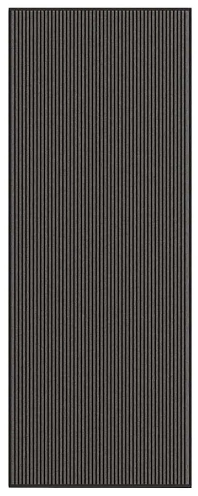 lábtörlő csíkos fekete és szürke 115x300 cm
