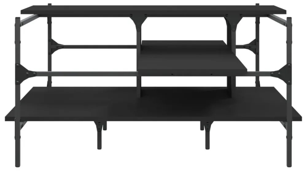 fekete szerelt fa dohányzóasztal 100 x 100 x 48,5 cm