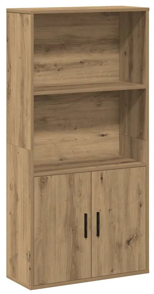 kézműves tölgy színű szerelt fa könyvespolc 60x24x120 cm