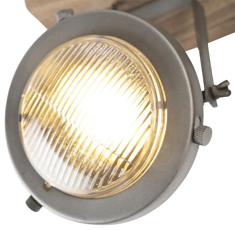 Ipari okos spotlámpa szürke fa színnel, 2 WiFi GU10-zel - Emado