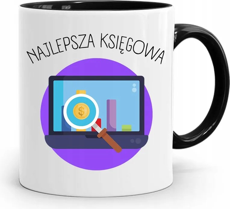 Fekete Bögre Ajándék Könyvelőnek, fényképes nyomattal