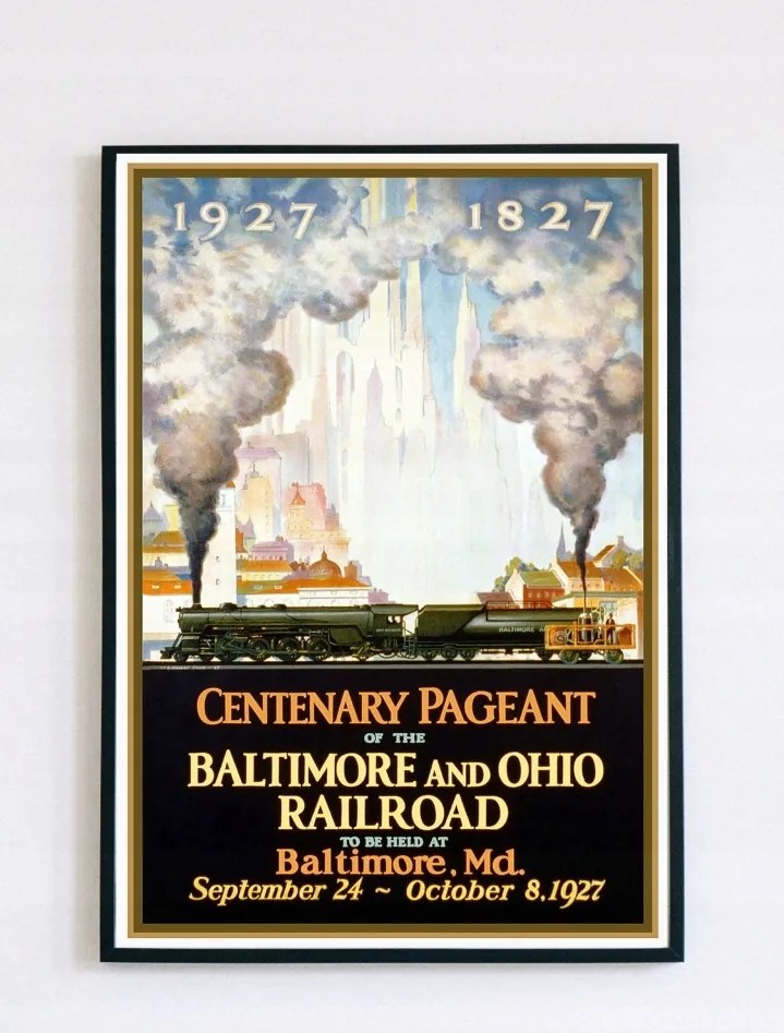 Régi háború előtti poszter Vasút 1927r.50x40cm