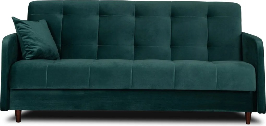 2 db-os szett, ágyazható kanapé zöld színben, velúr kárpittal TIVOLI