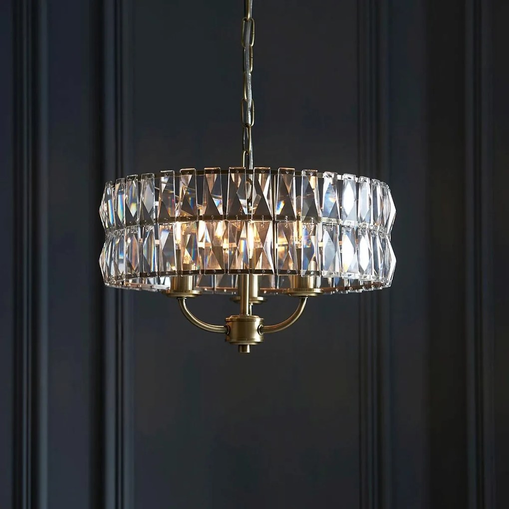 Endon glamour modern függeszték clifton antik sárgaréz átlátszó end106243