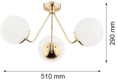 Argon 1481 - Felületre szerelhető csillár TOMAR 3xE27/15W/230V sárgaréz
