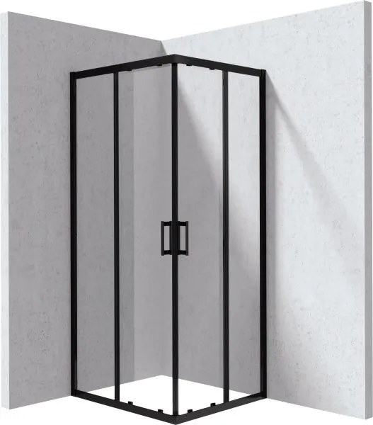 Funkia EVO szögletes zuhanykabin 80x90, fekete
