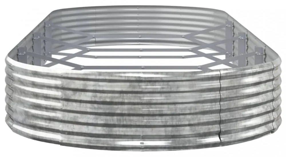 ezüstszínű horganyzott acél kerti magaságyás 373x140x36 cm