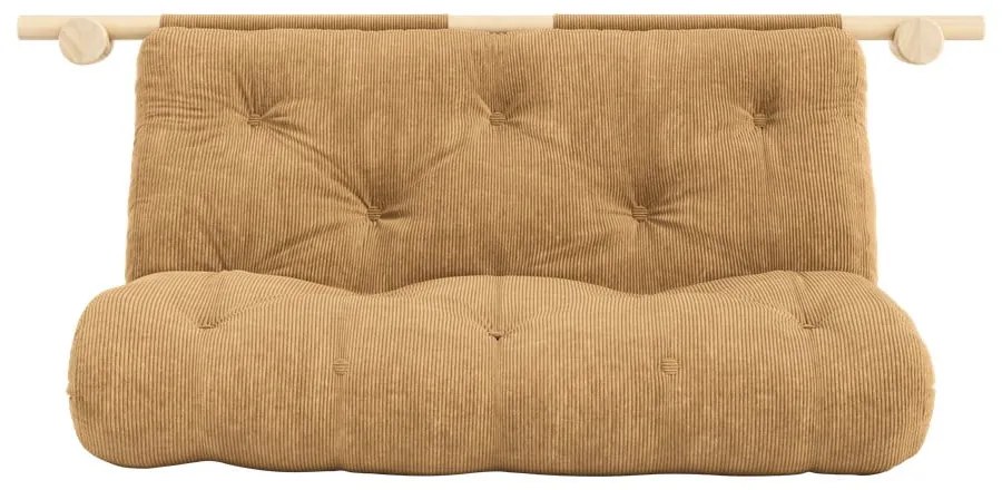 Világosbarna kordbársony kinyitható kanapé 135 cm Hooked – Karup Design