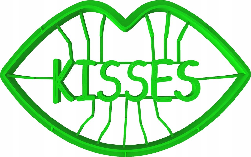 Prémium Mézeskalács lyukasztó keksz Valentin Nap Ajkak Cmok Kisses 8cm