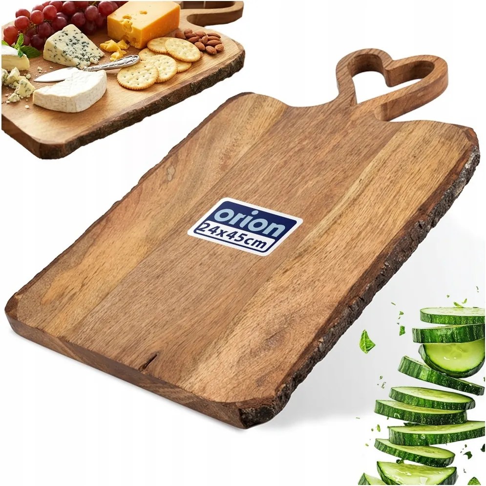 Fából Készült konyhai vágódeszka felvágott snack sajtok tálalásához 45cm