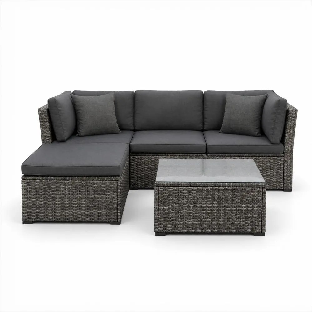 AVENBERG ARANCIO Kerti rattan garnitúra - szürke/szürke