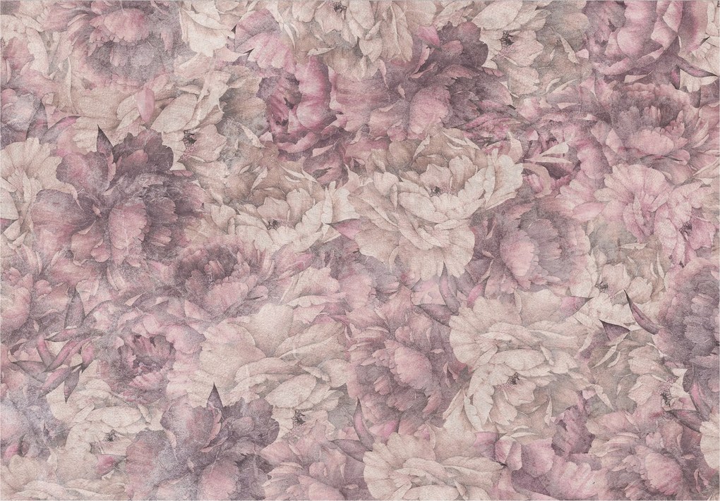 Fotótapéta Pasztell Virágok Akvarellek Bazsarózsa Rózsa Levendula 200x140 +ragasztó