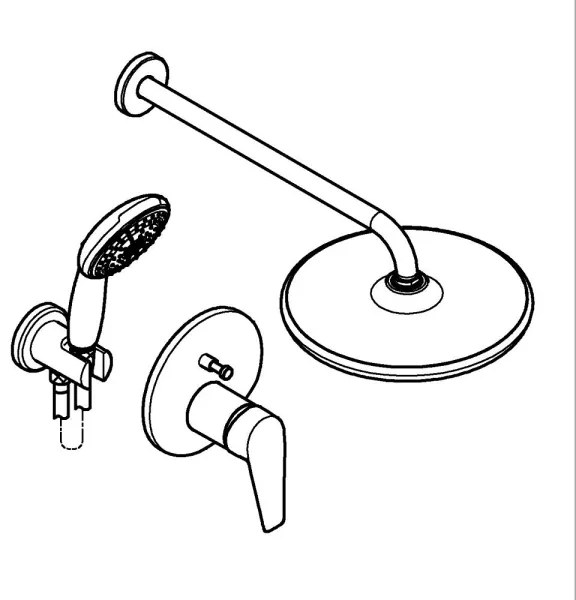 GROHE 25293000 - START EDGE 250 mm zuhanyszett, fényes króm