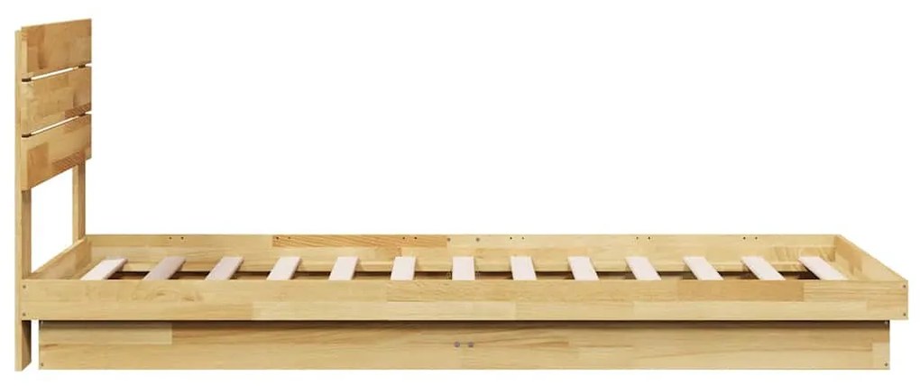 ágykeret fejtámlával matrac nélkül 80x200 cm tömör fa tölgyfa