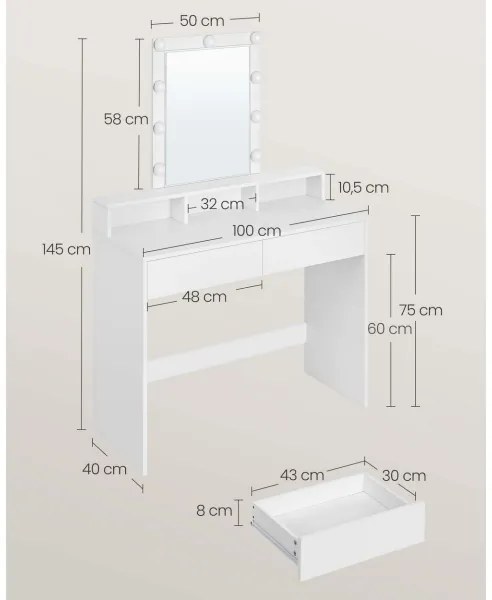 LADA fehér toalettasztal