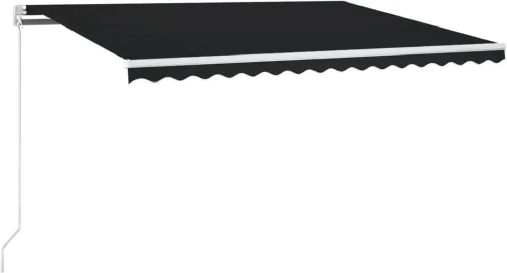 vidaXL antracitszürke kézzel kihúzható napellenző 450 x 350 cm