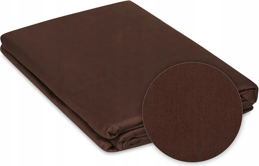 Szatén ágyneműhuzat Egyszínű 140x200 Kollekció Gold Barna+párnahuzat 40x40