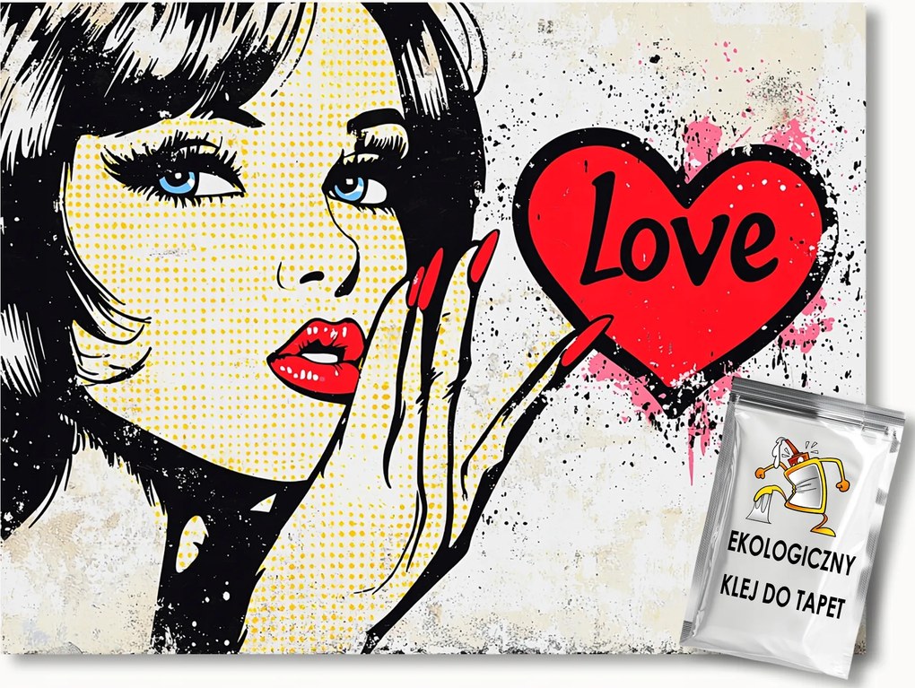 Fotótapéta Flizelina Graffiti Street Art Nő Szív Love 200x140 ragasztó