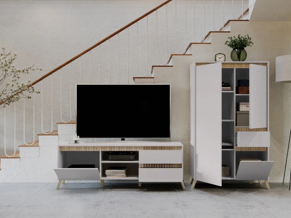 Komód, kasmír/sonoma tölgy, LONGY REG1D5S1K