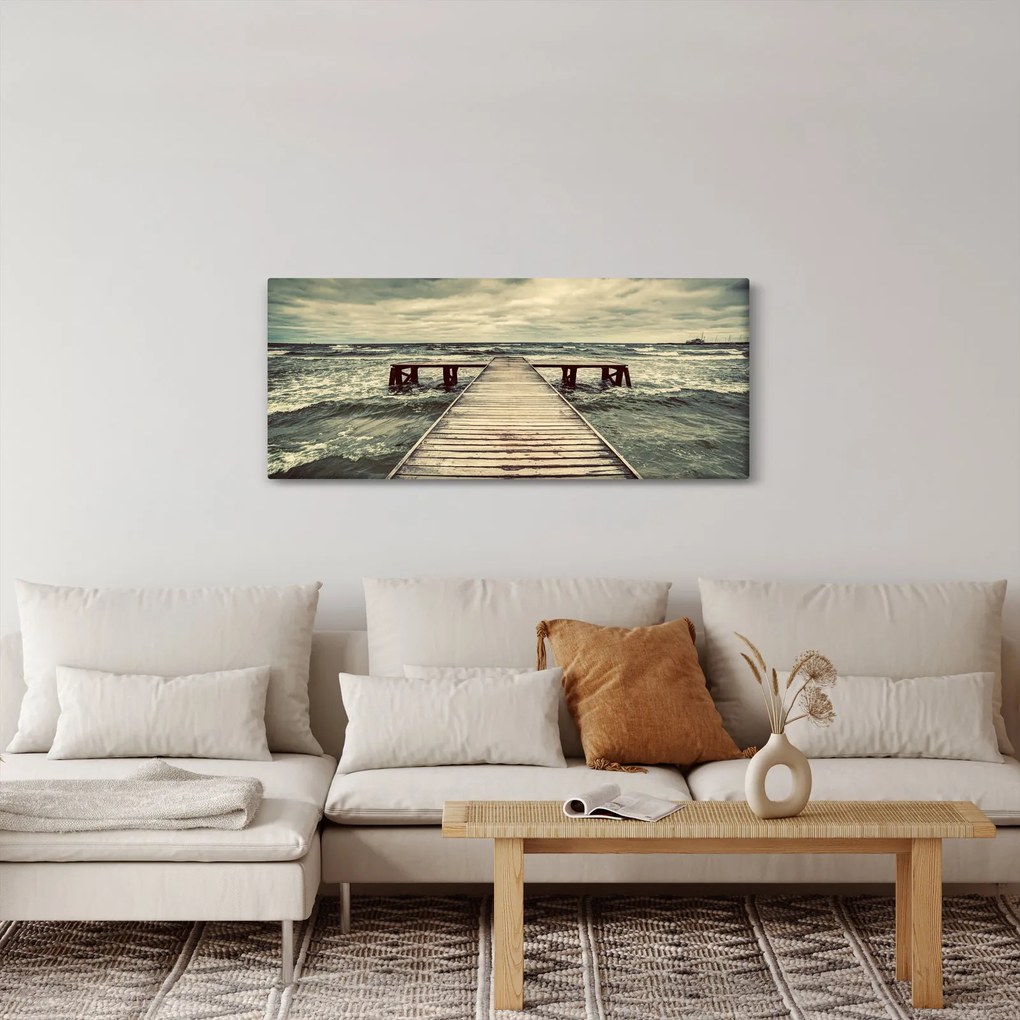 Egy fából készült móló képe a tengeren (120x50 cm)