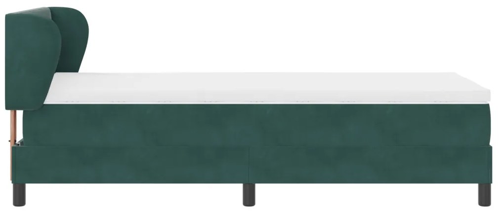Boxspring Ágy Matrac Mogyorózöld 80x200 cm Bársony